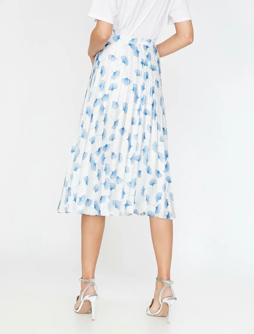 11986 Blue Floral Midi Skirt