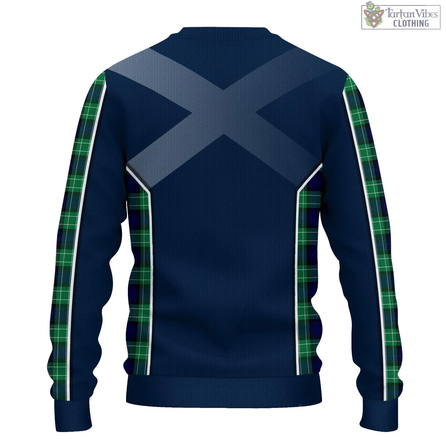 Abercrombie Tartan Knitted Sweatshirt with Family Crest and Scottish Thistle Vibes Sport Style