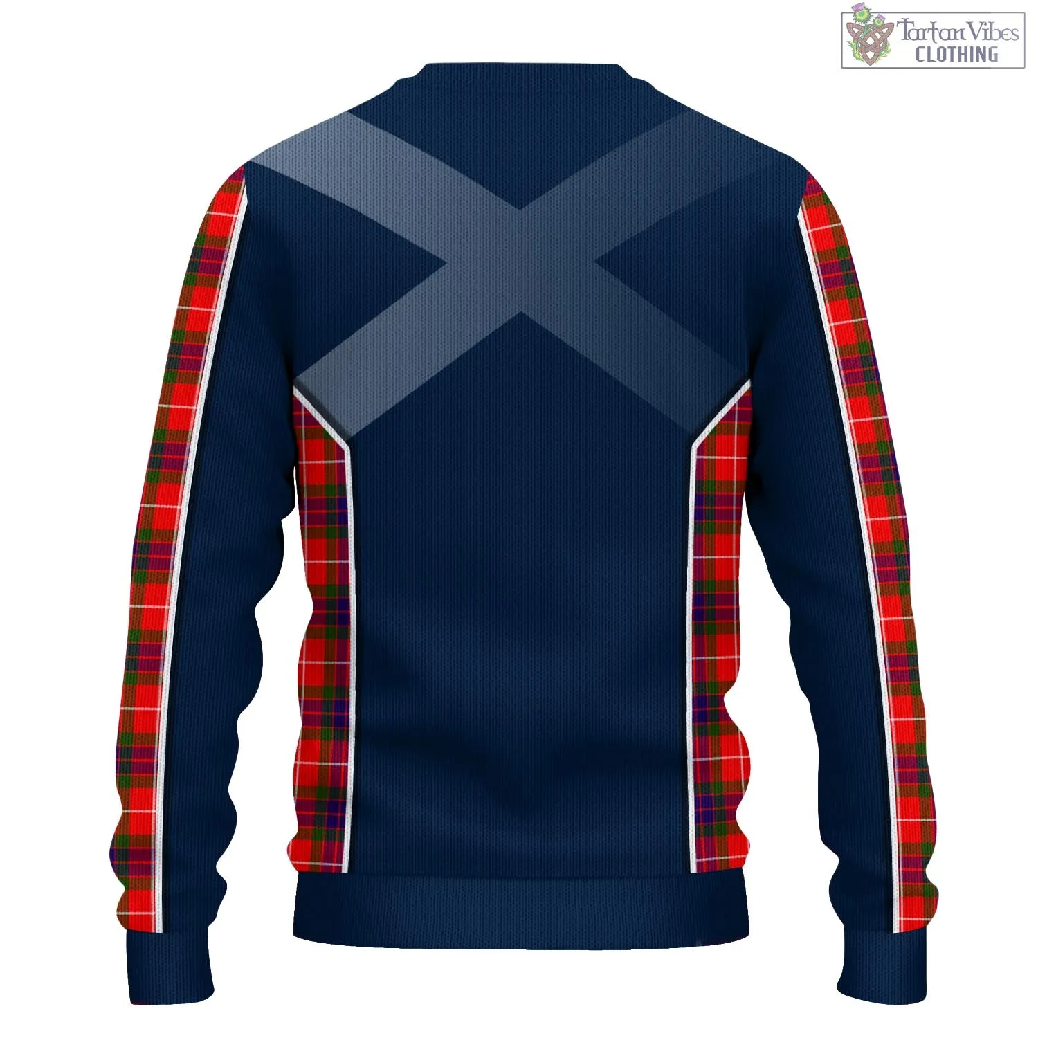 Abernethy Tartan Knitted Sweatshirt with Family Crest and Scottish Thistle Vibes Sport Style