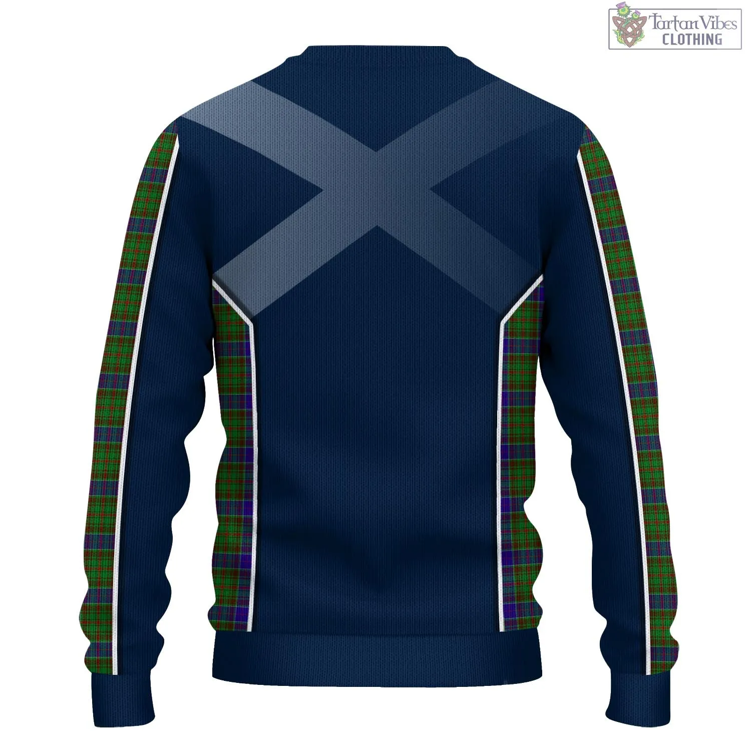 Adam Tartan Knitted Sweatshirt with Family Crest and Scottish Thistle Vibes Sport Style