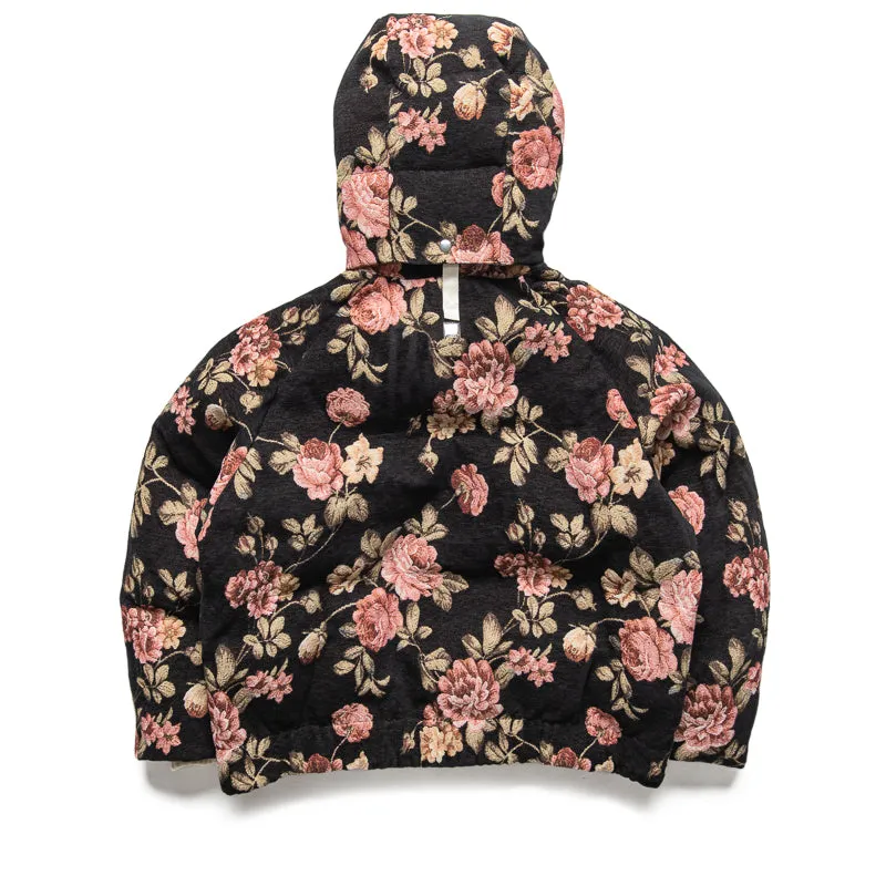 Advisory Board Crystals Grandpa's Floral Puffer Jacket - Black