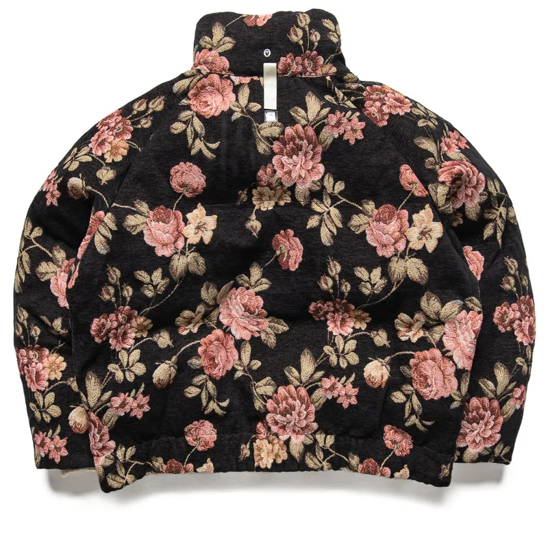 Advisory Board Crystals Grandpa's Floral Puffer Jacket - Black