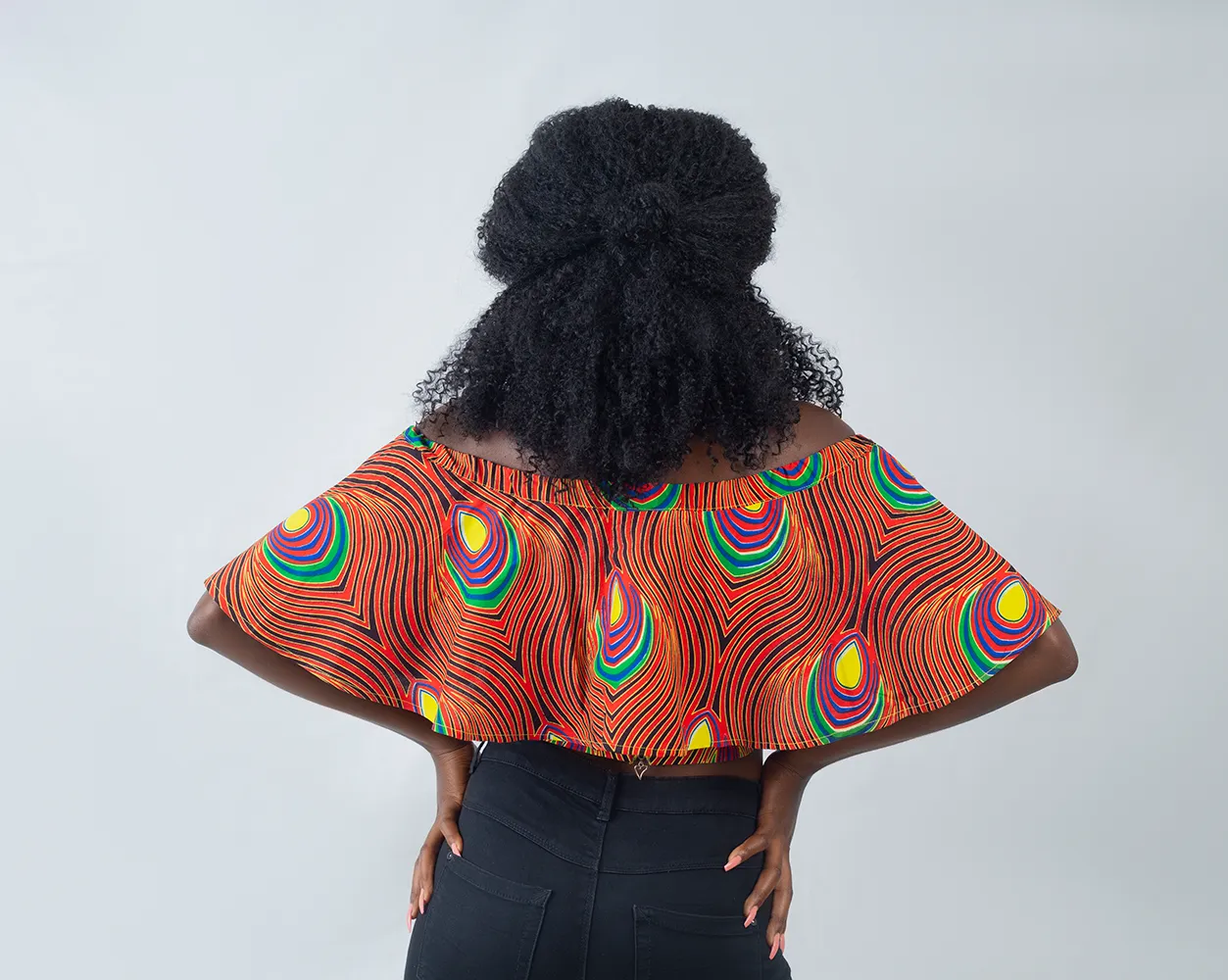 African Print Achol Crop Top