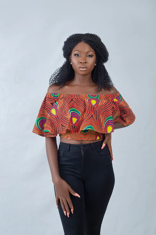 African Print Achol Crop Top