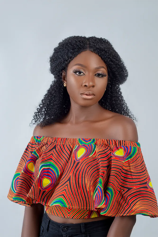 African Print Achol Crop Top