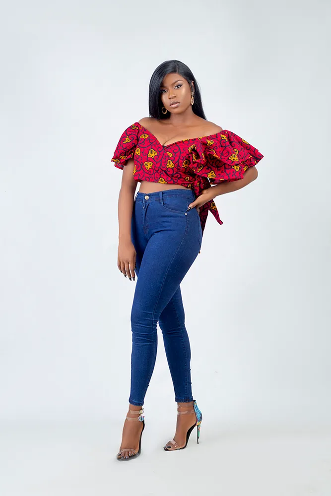 African Print Zola Crop Top