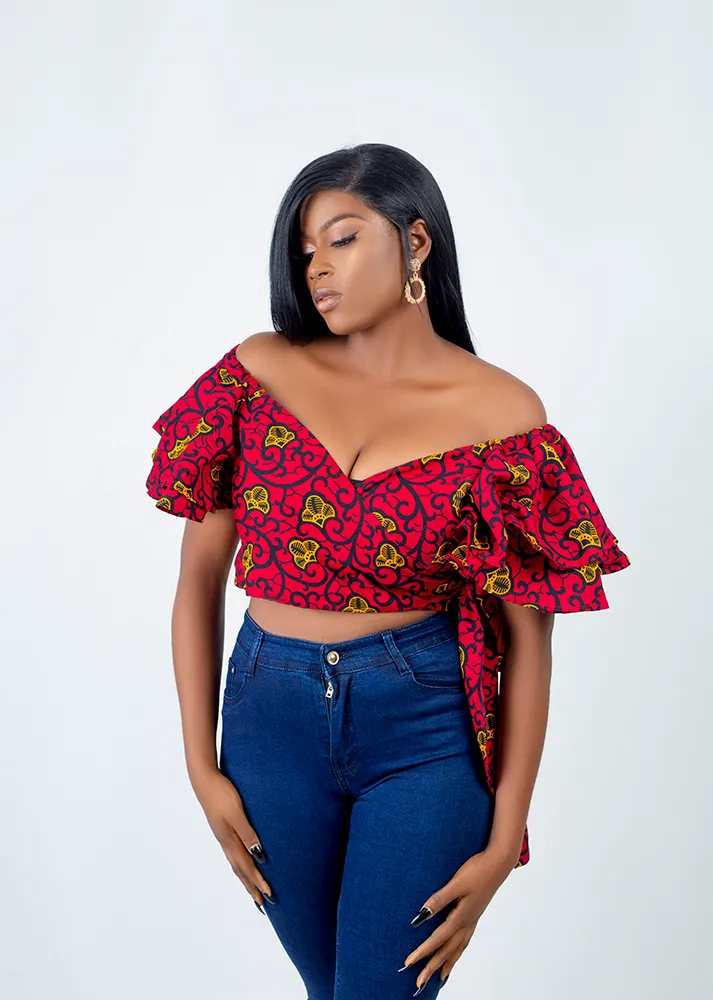 African Print Zola Crop Top