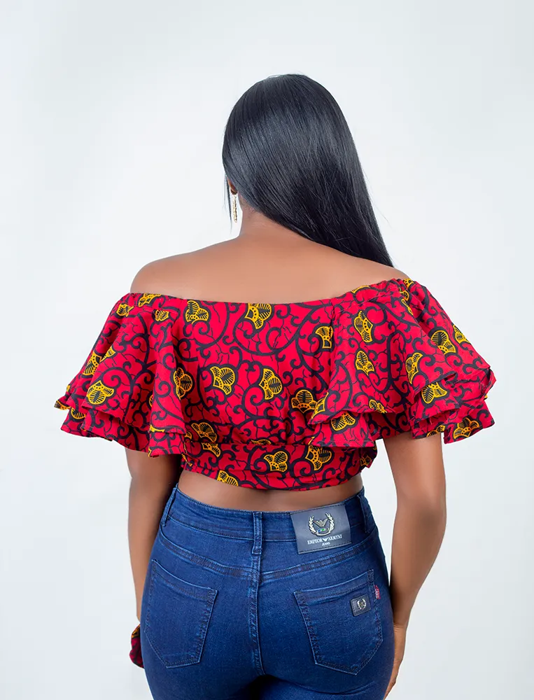 African Print Zola Crop Top