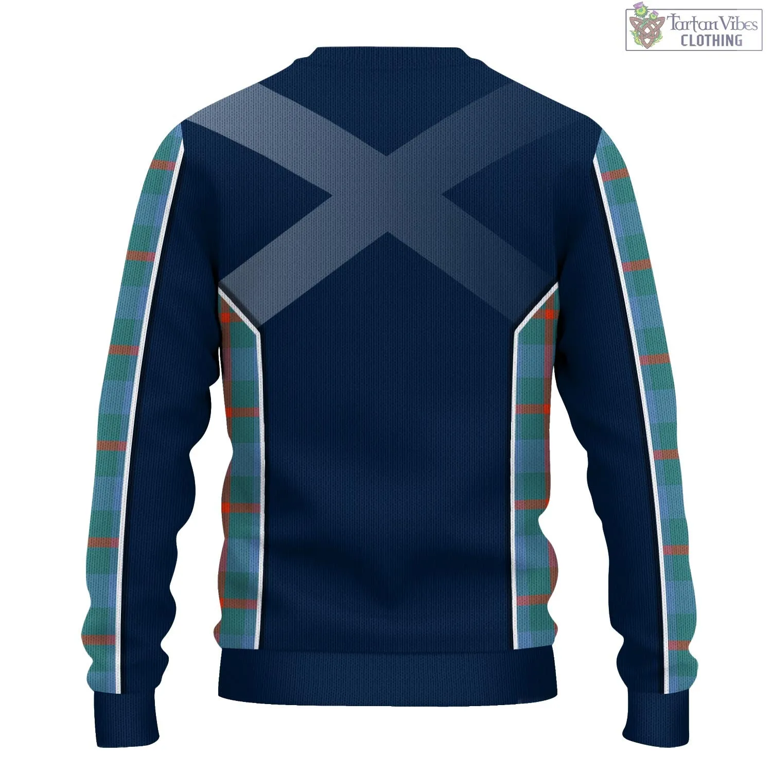 Agnew Ancient Tartan Knitted Sweatshirt with Family Crest and Scottish Thistle Vibes Sport Style