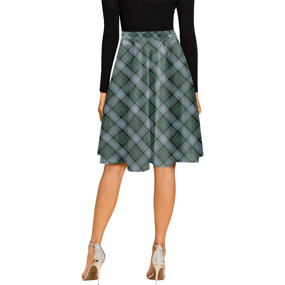 Alexander of Menstry Hunting Tartan Melete Pleated Midi Skirt