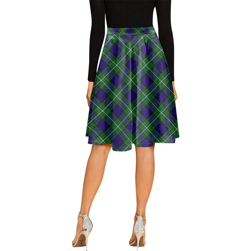 Alexander Tartan Melete Pleated Midi Skirt