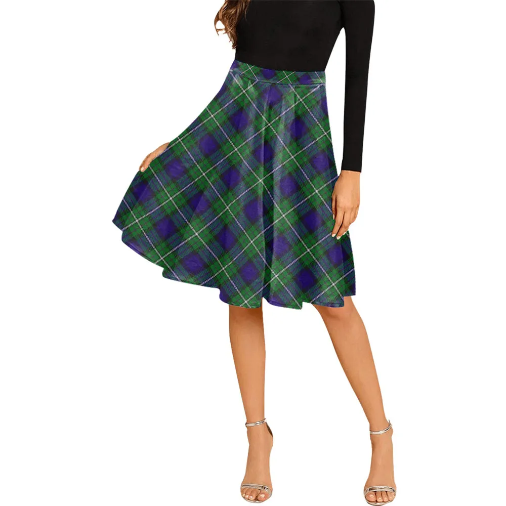 Alexander Tartan Melete Pleated Midi Skirt