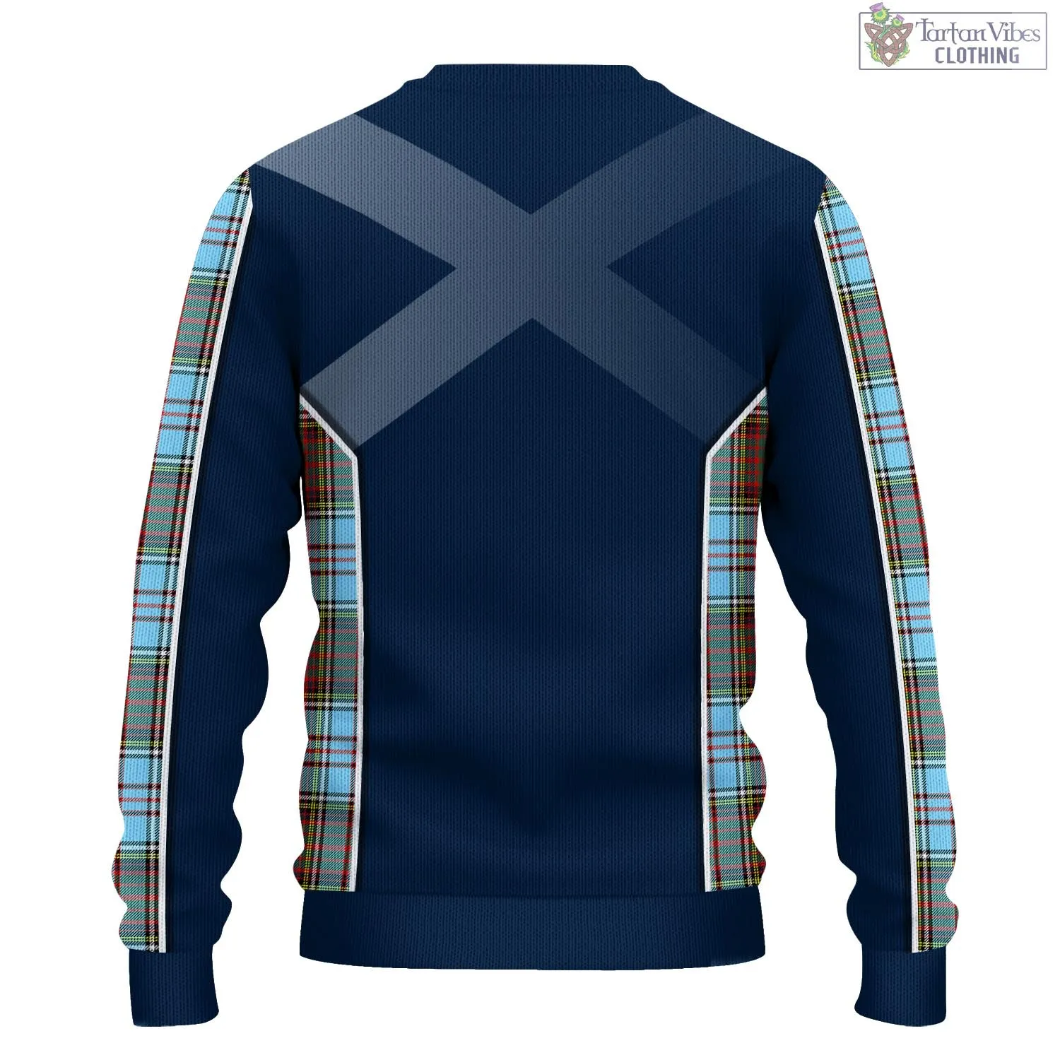 Anderson Ancient Tartan Knitted Sweatshirt with Family Crest and Scottish Thistle Vibes Sport Style