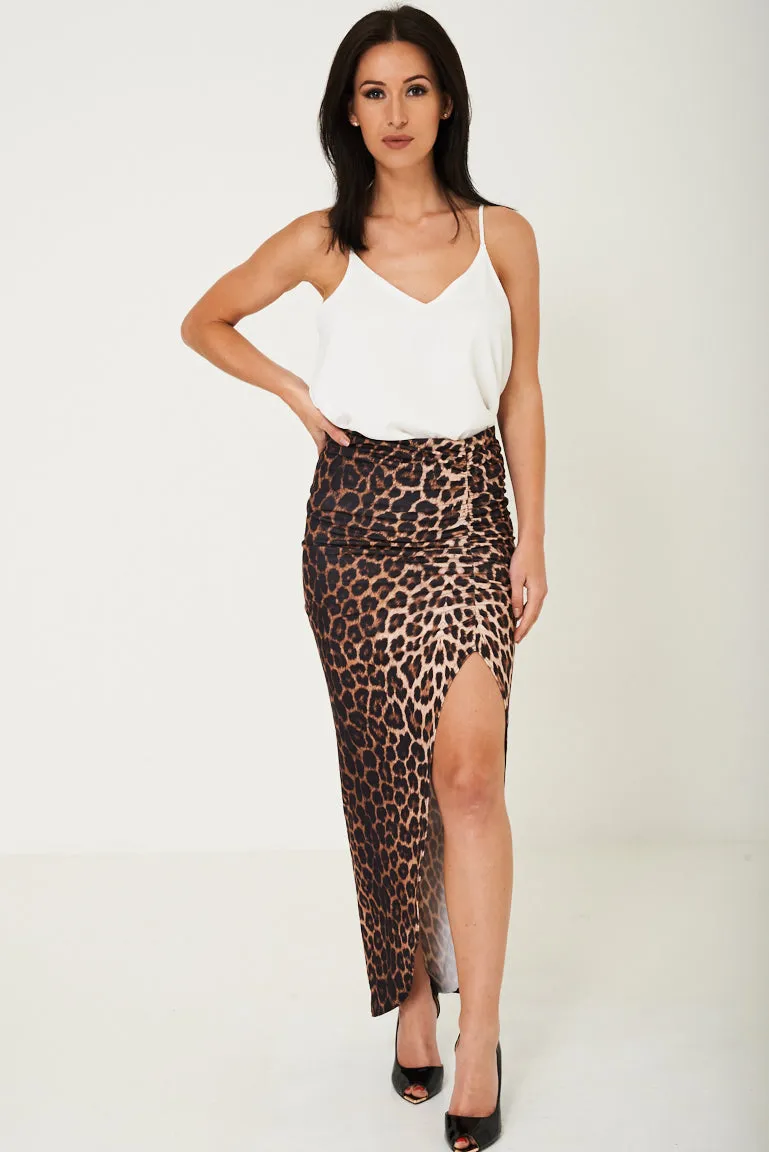 Animal Print Maxi Skirt