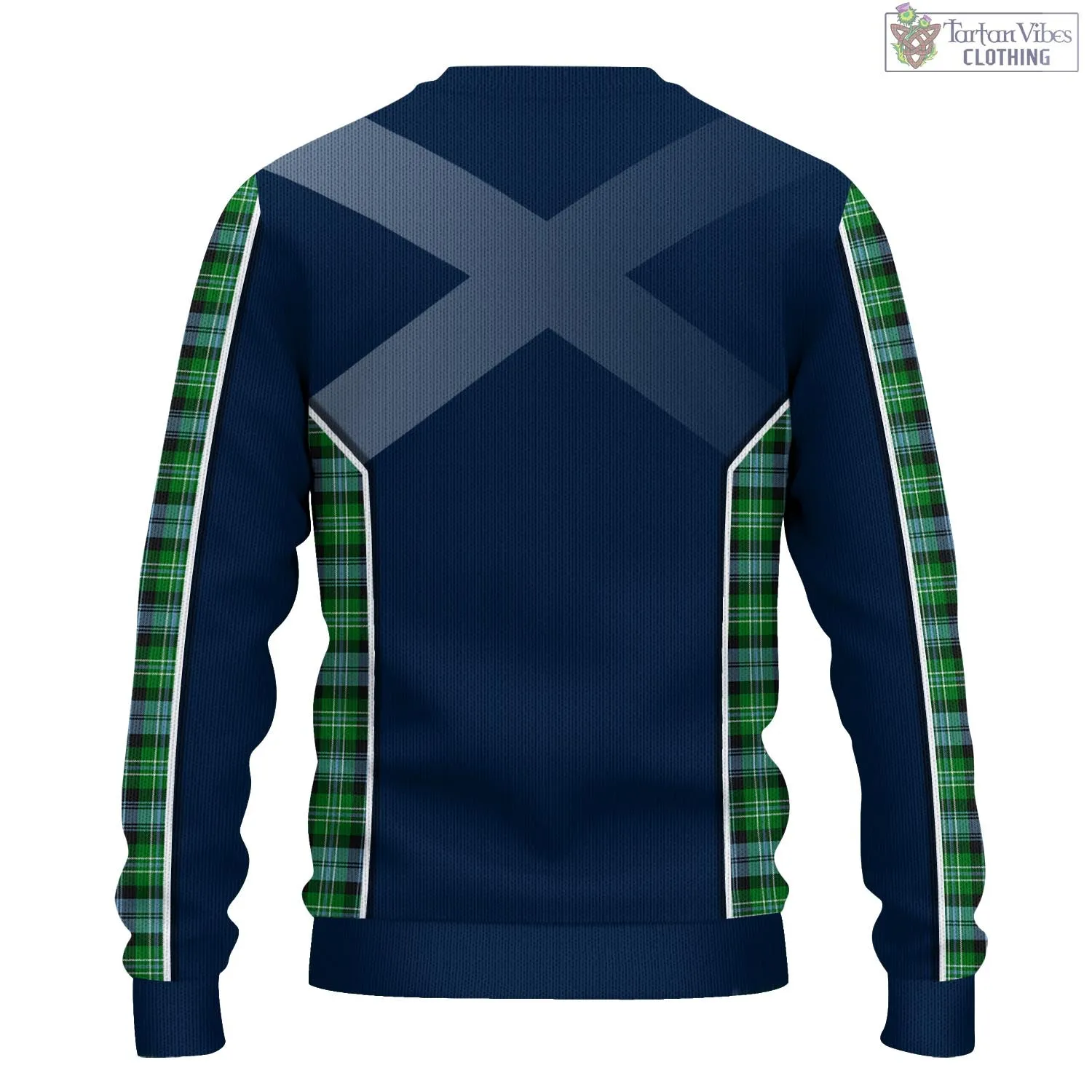 Arbuthnot Ancient Tartan Knitted Sweatshirt with Family Crest and Scottish Thistle Vibes Sport Style