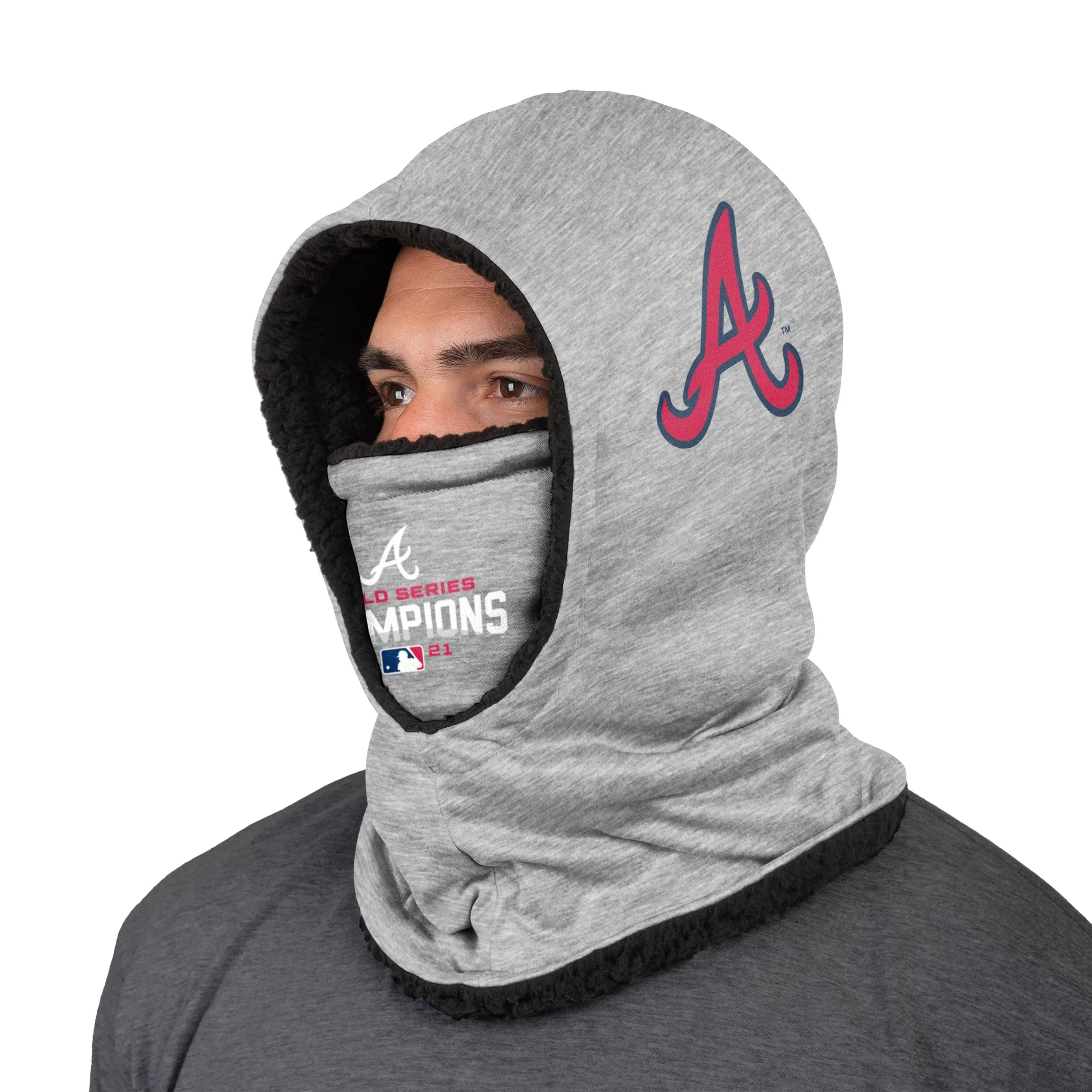 Atlanta Braves MLB 2021 World Series Champions Grey Hooded Gaiter Scarf