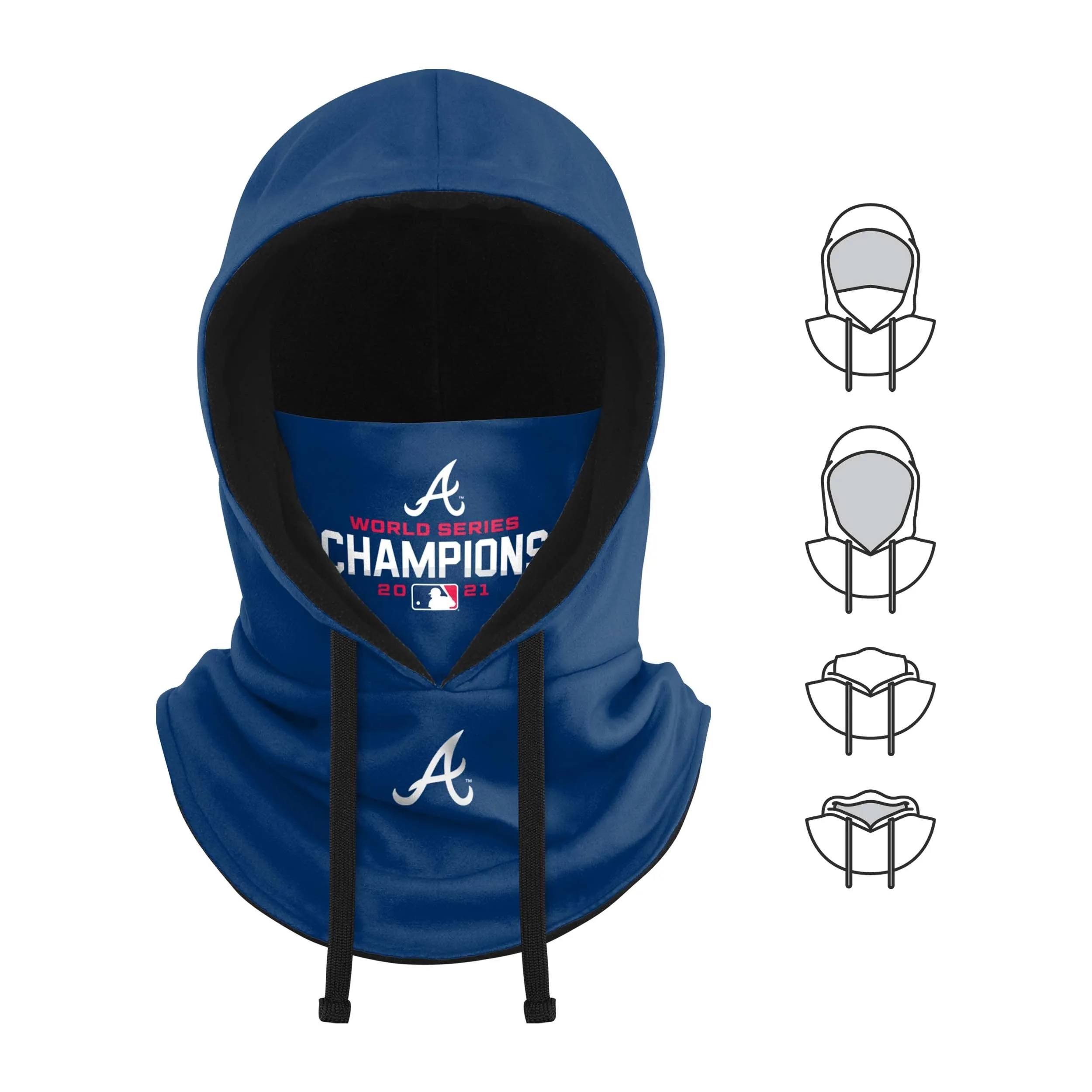 Atlanta Braves MLB 2021 World Series Champions Navy Drawstring Hooded Gaiter Scarf