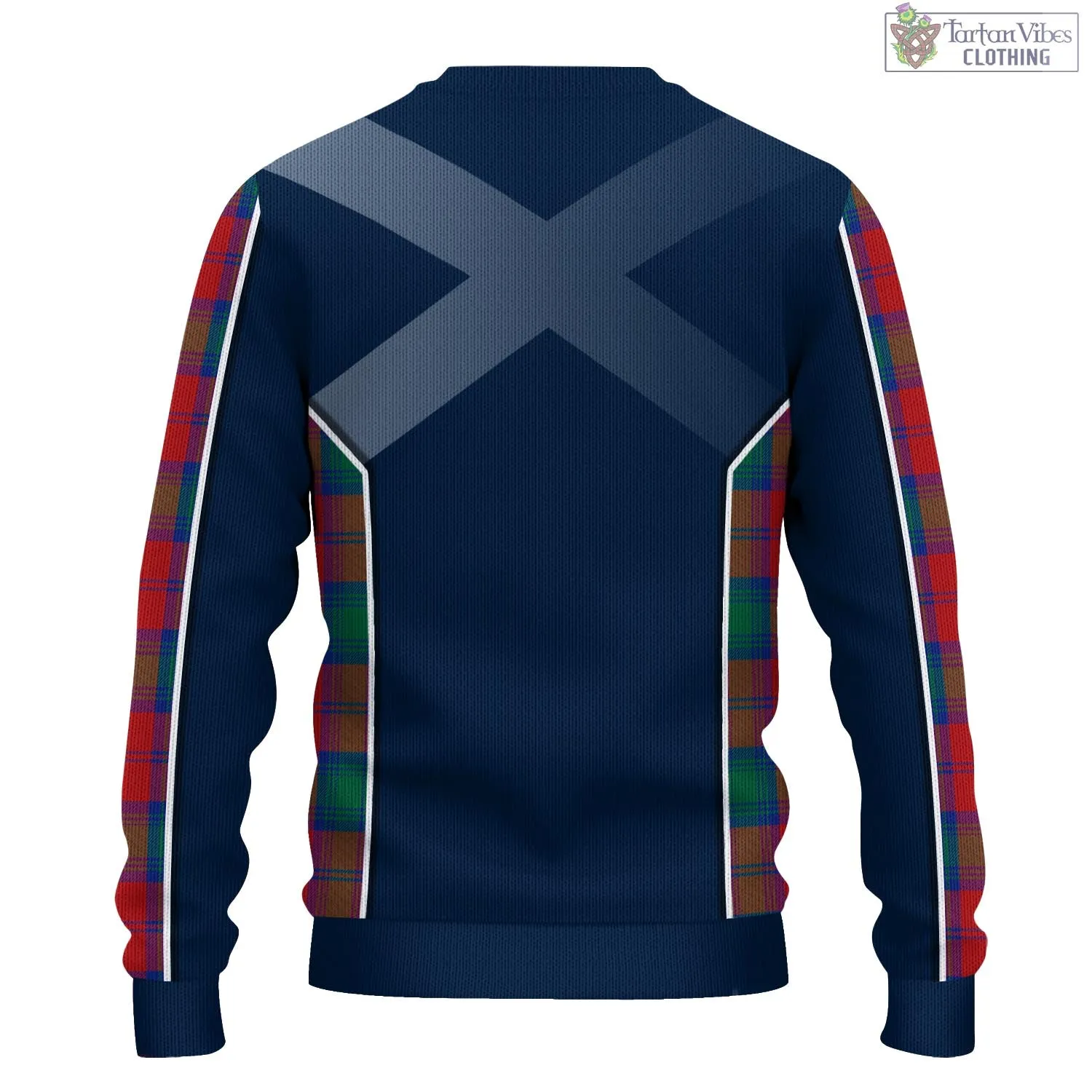 Auchinleck (Affleck) Tartan Knitted Sweatshirt with Family Crest and Scottish Thistle Vibes Sport Style