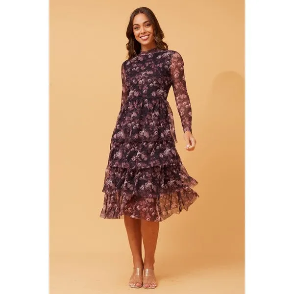 AUDRA FLORAL TIERED DRESS