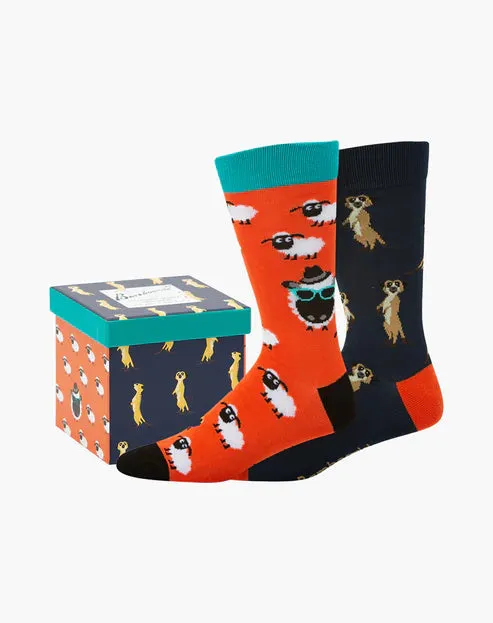 Baadkat Men's Crew Socks - Boxed Gift Set 2 Pack