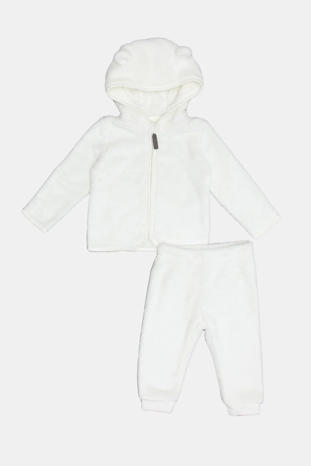 Babies Ivory Fleece Jacket Set (2 Piece)