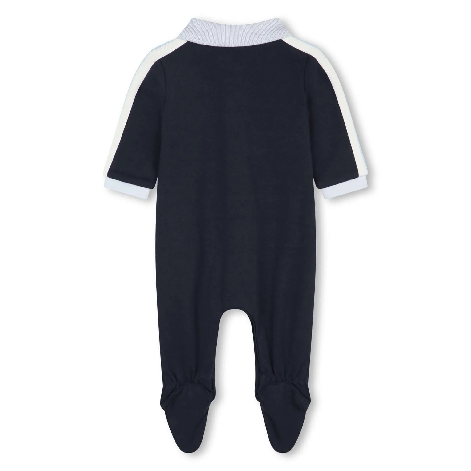 Baby Boys Navy Logo Cotton Babygrow