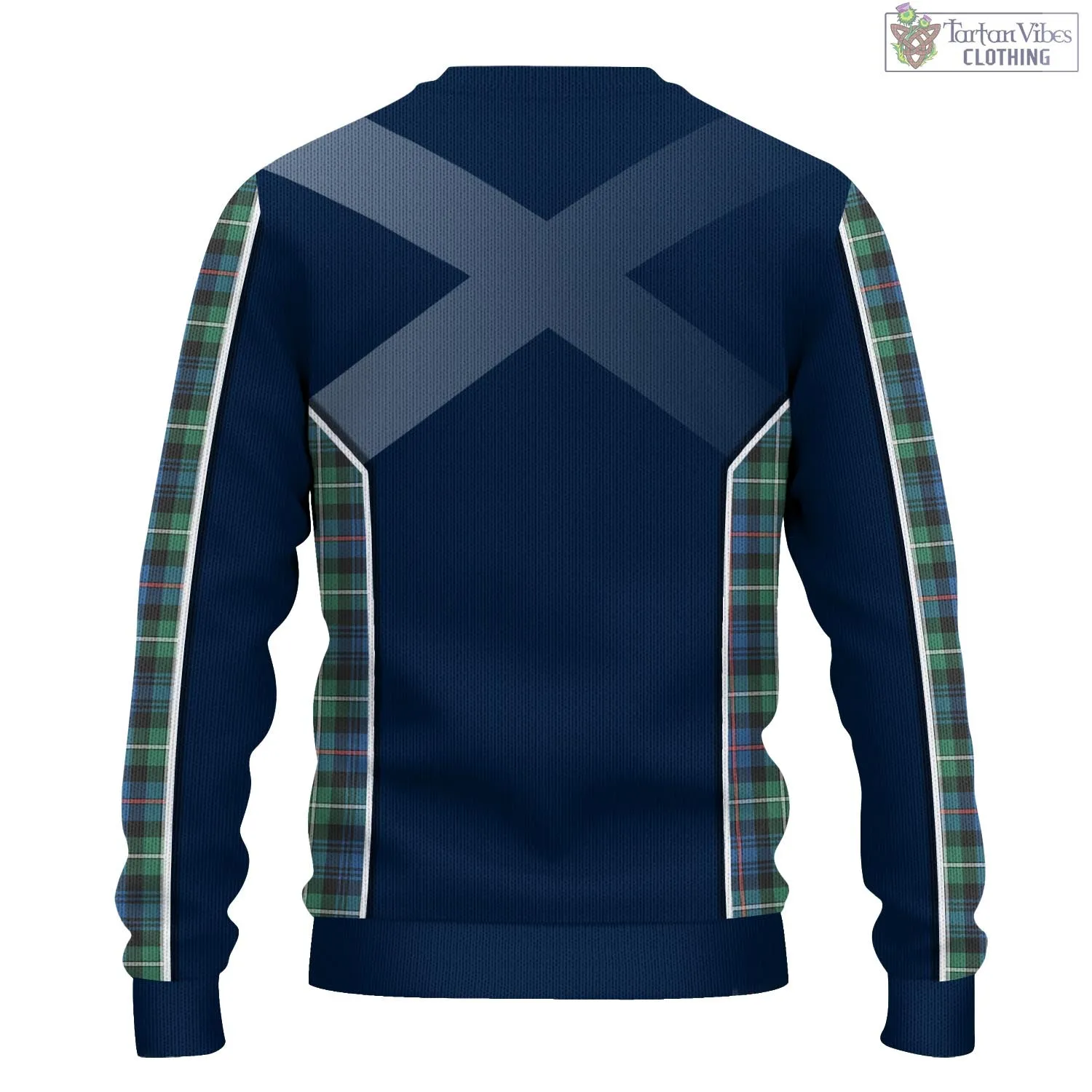 Baillie Ancient Tartan Knitted Sweatshirt with Family Crest and Scottish Thistle Vibes Sport Style