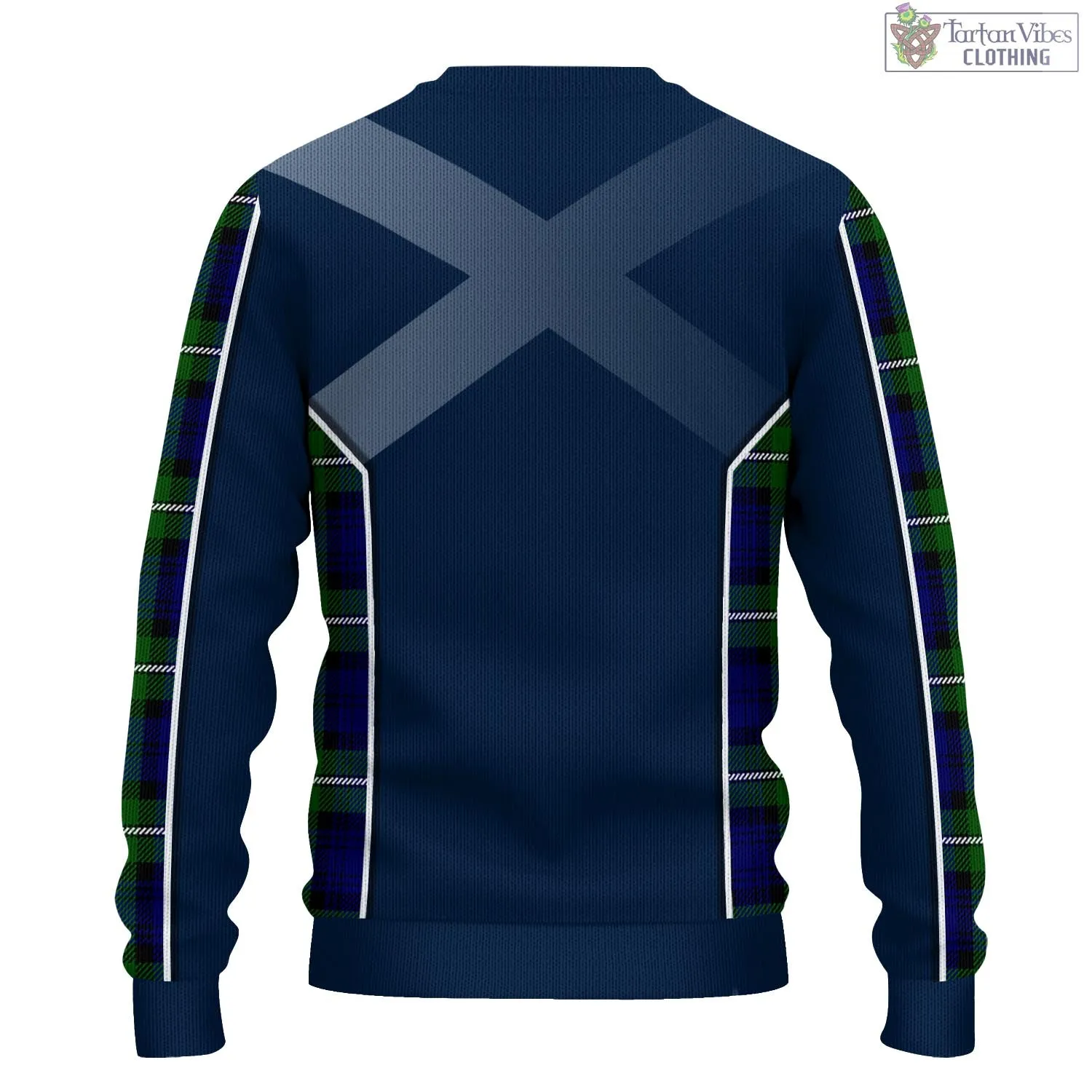 Bannerman Tartan Knitted Sweatshirt with Family Crest and Scottish Thistle Vibes Sport Style