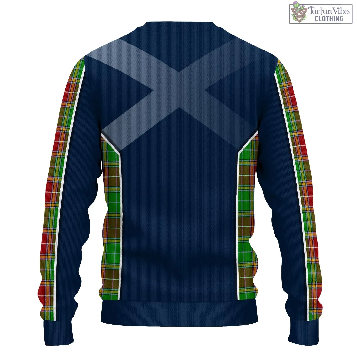 Baxter Modern Tartan Knitted Sweatshirt with Family Crest and Scottish Thistle Vibes Sport Style