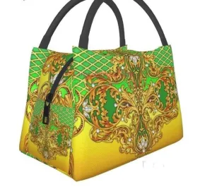 Beautiful Green & Green Italian Print Purse