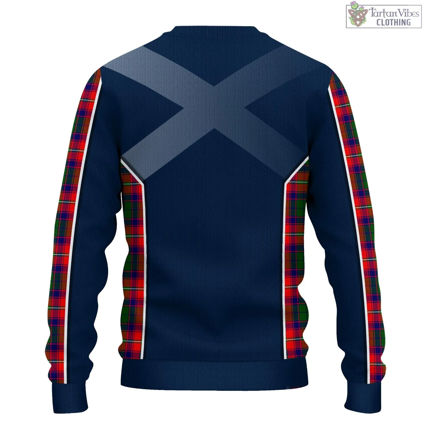 Belshes Tartan Knitted Sweatshirt with Family Crest and Scottish Thistle Vibes Sport Style