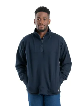 Berne Mens Navy Cotton Blend Fleece Quarter Zip