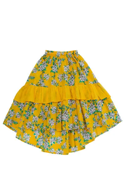 birdie maxi skirt saffron almond blossom