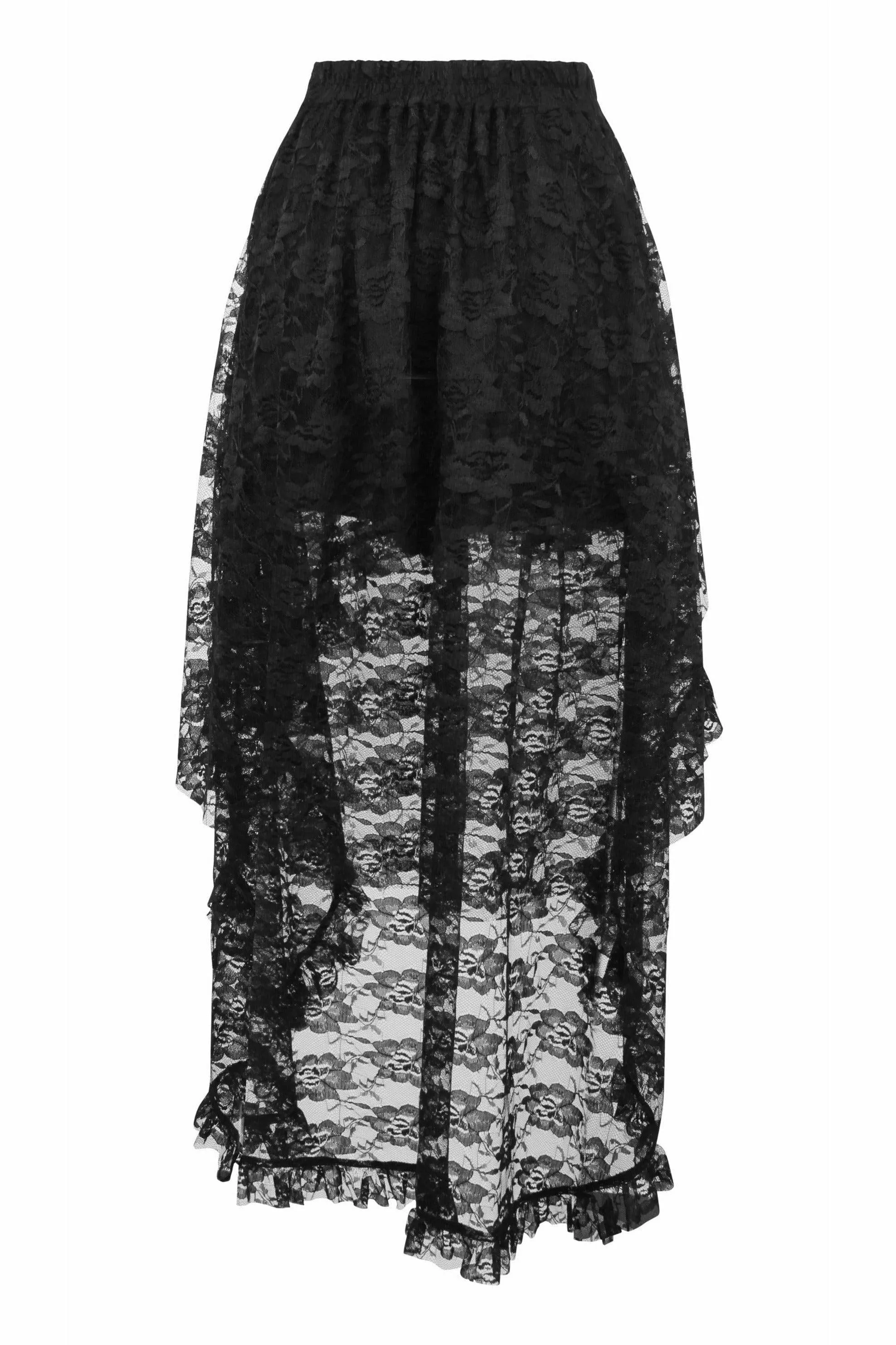 Black Lace Hi Low Skirt