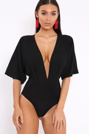 Black Plunge Bodysuit - Florence