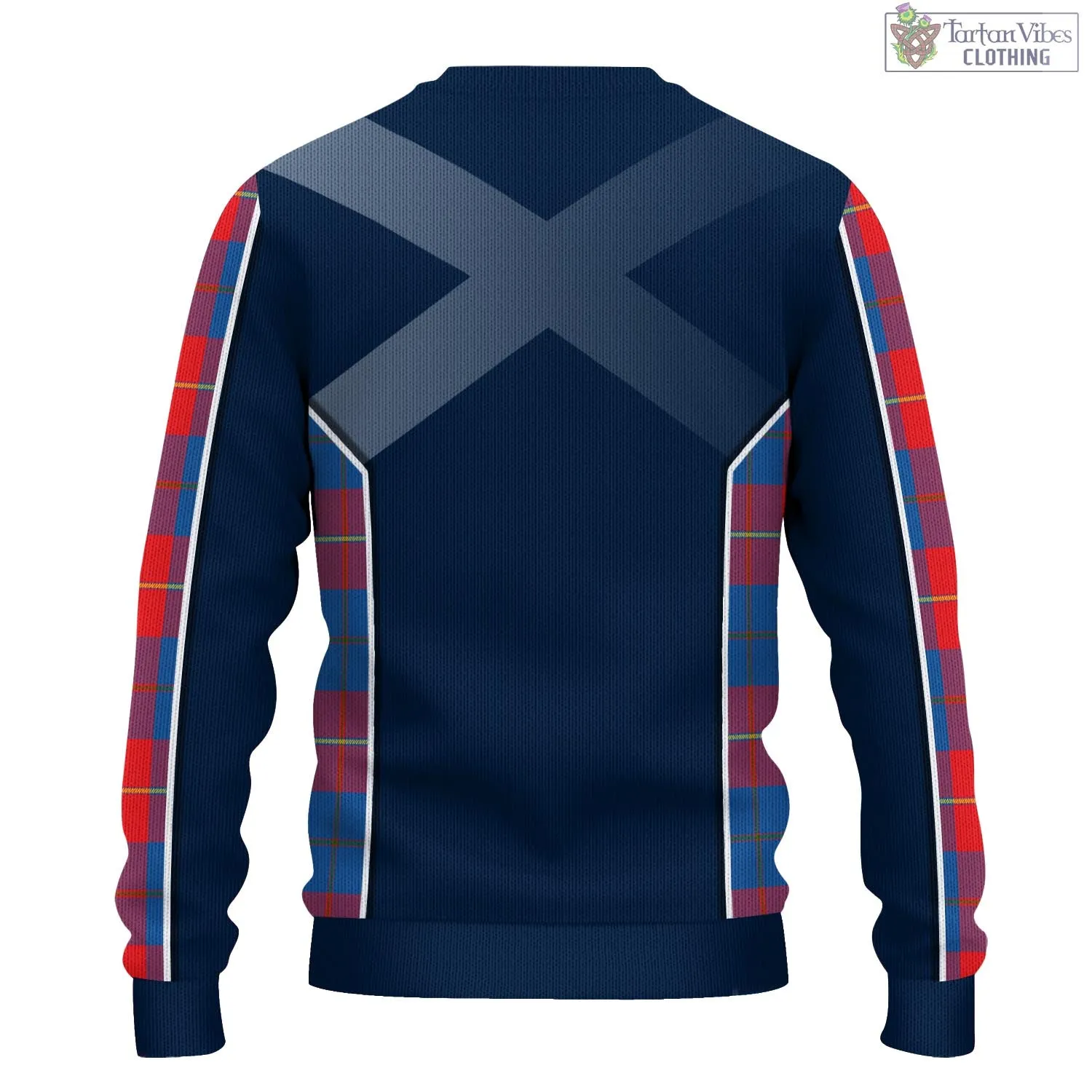 Blane Tartan Knitted Sweatshirt with Family Crest and Scottish Thistle Vibes Sport Style