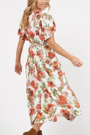 Bloom Maxi Dress - White Poppy