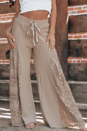 Boho Lace Patchwork Wide Leg Pants