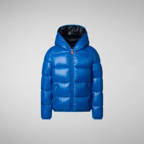 Boys' animal free puffer jacket Artie in blue berry