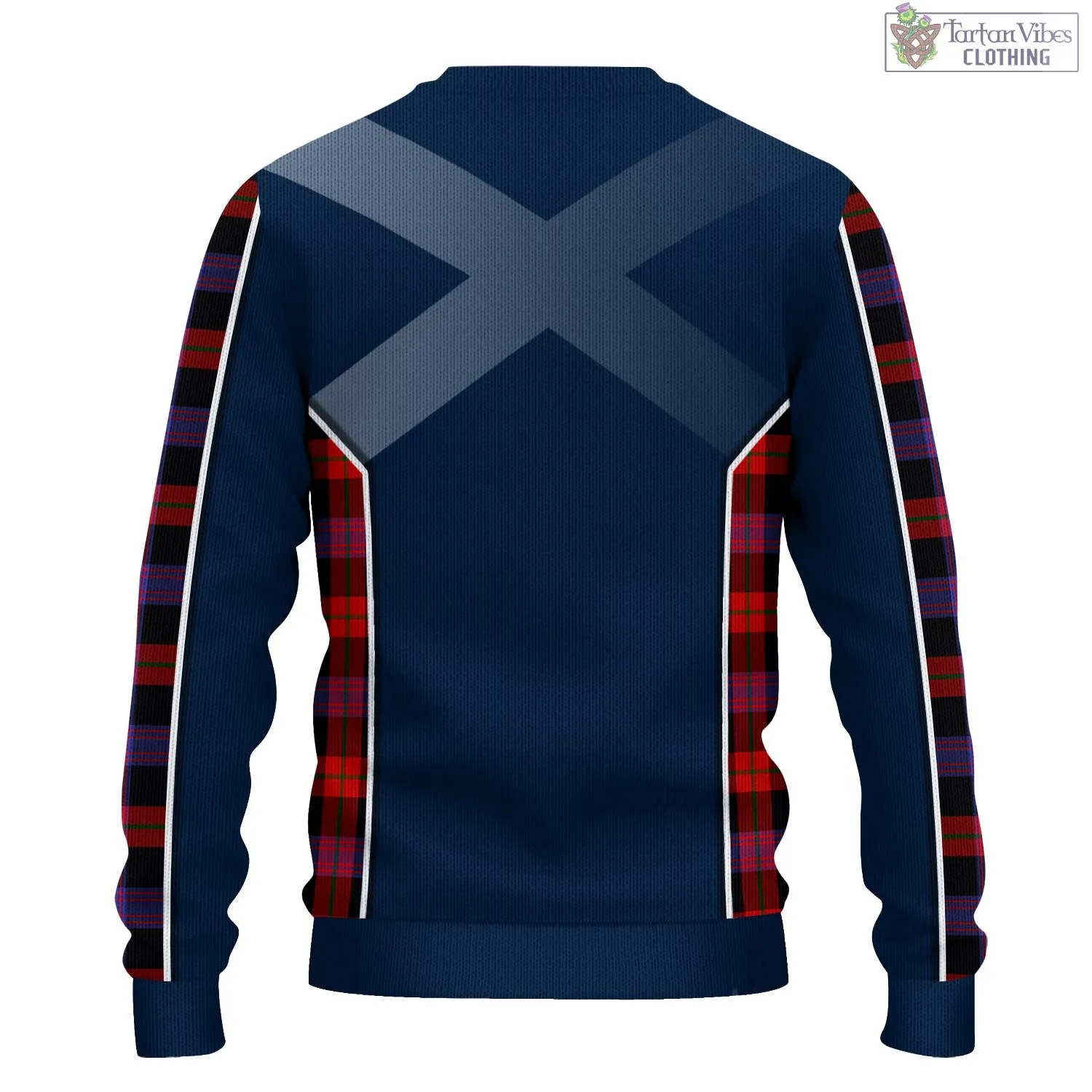 Broun Modern Tartan Knitted Sweatshirt with Family Crest and Scottish Thistle Vibes Sport Style