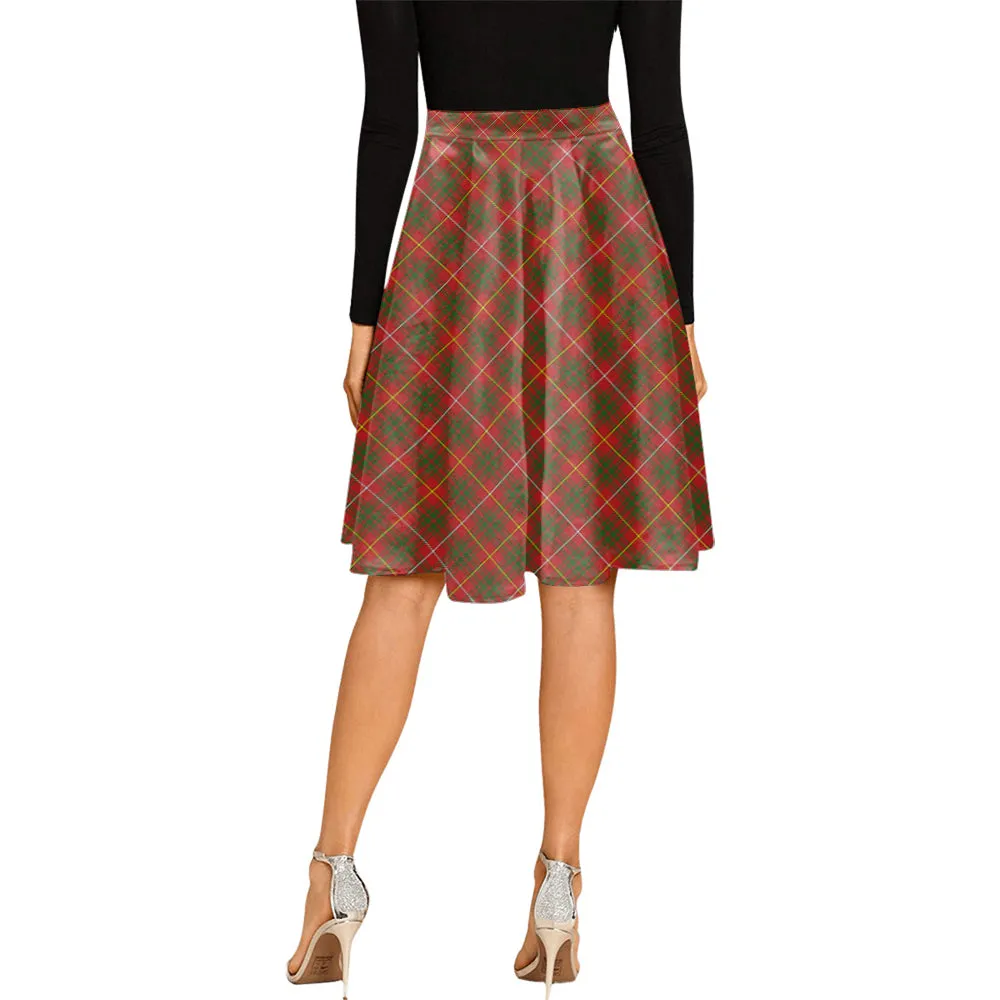 Bruce County Canada Tartan Melete Pleated Midi Skirt