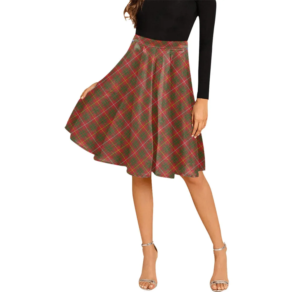 Bruce County Canada Tartan Melete Pleated Midi Skirt