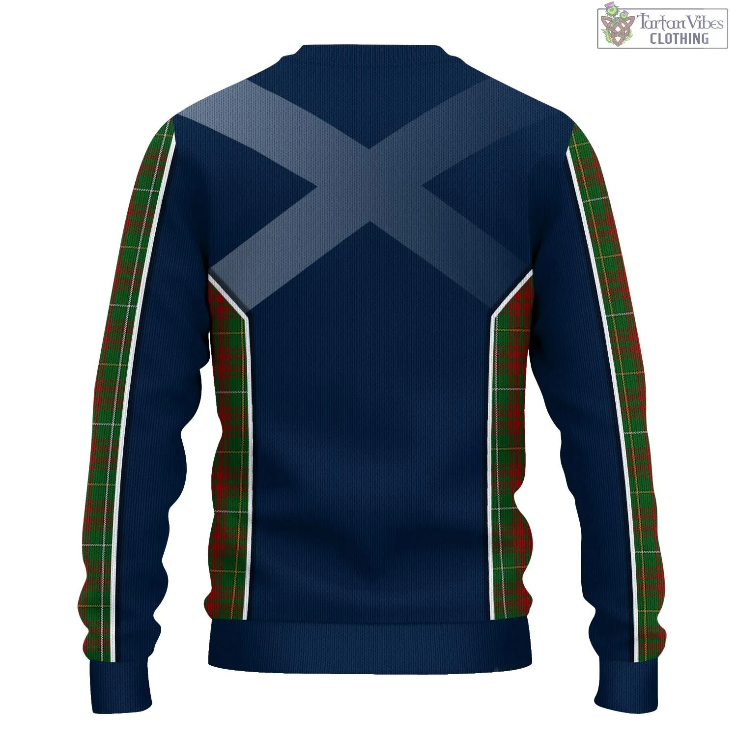 Bruce Hunting Tartan Knitted Sweatshirt with Family Crest and Scottish Thistle Vibes Sport Style