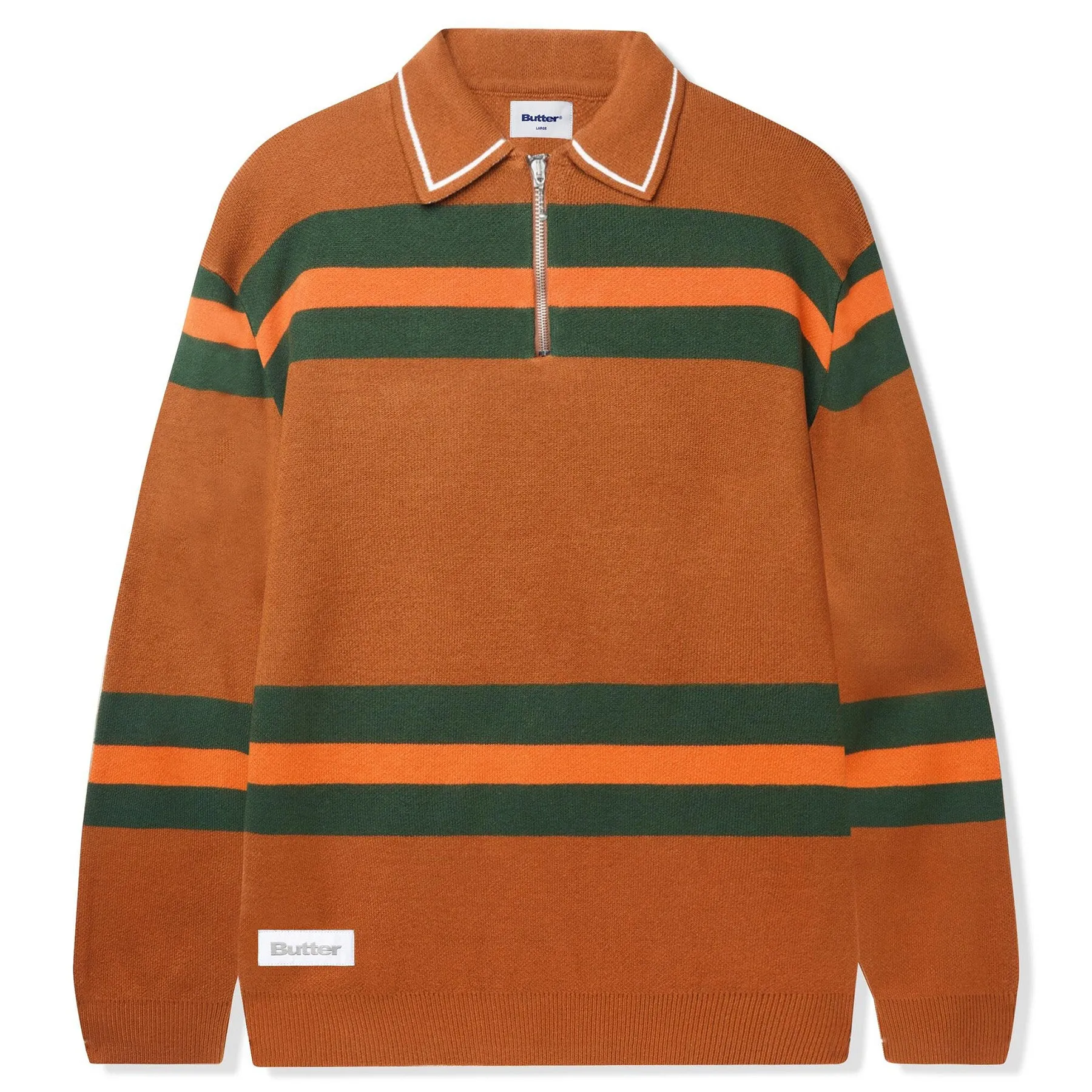 Butter Goods Polo Knit Sweater Brown