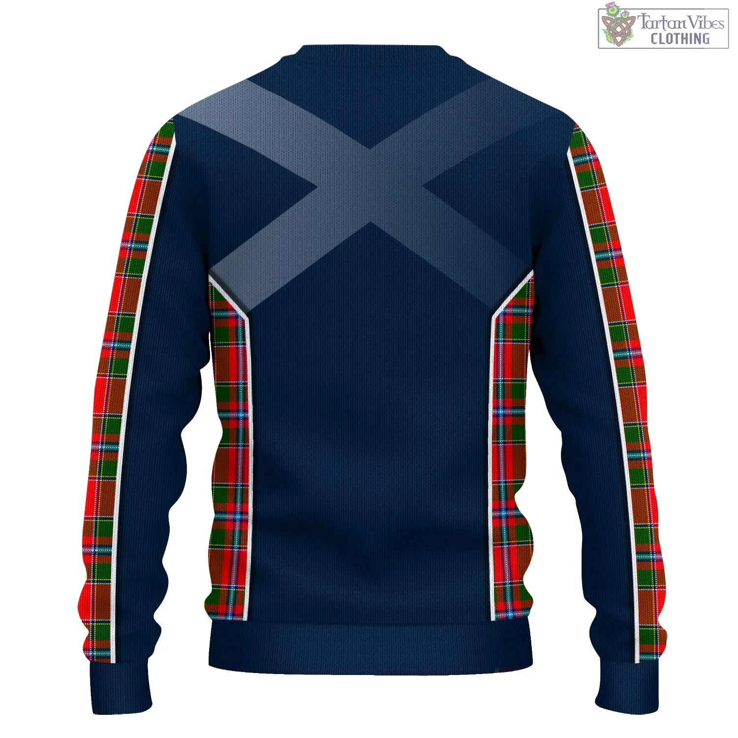 Butter Tartan Knitted Sweatshirt with Family Crest and Scottish Thistle Vibes Sport Style