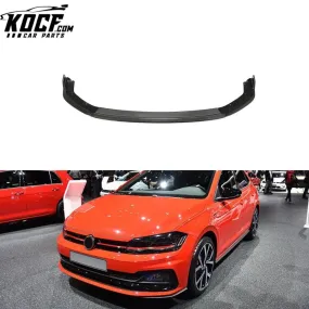 Carbon Fiber Polo 6 Front Lip Spoiler for VW POLO MK6 GTI Hatchback 4-Door 2017-2020