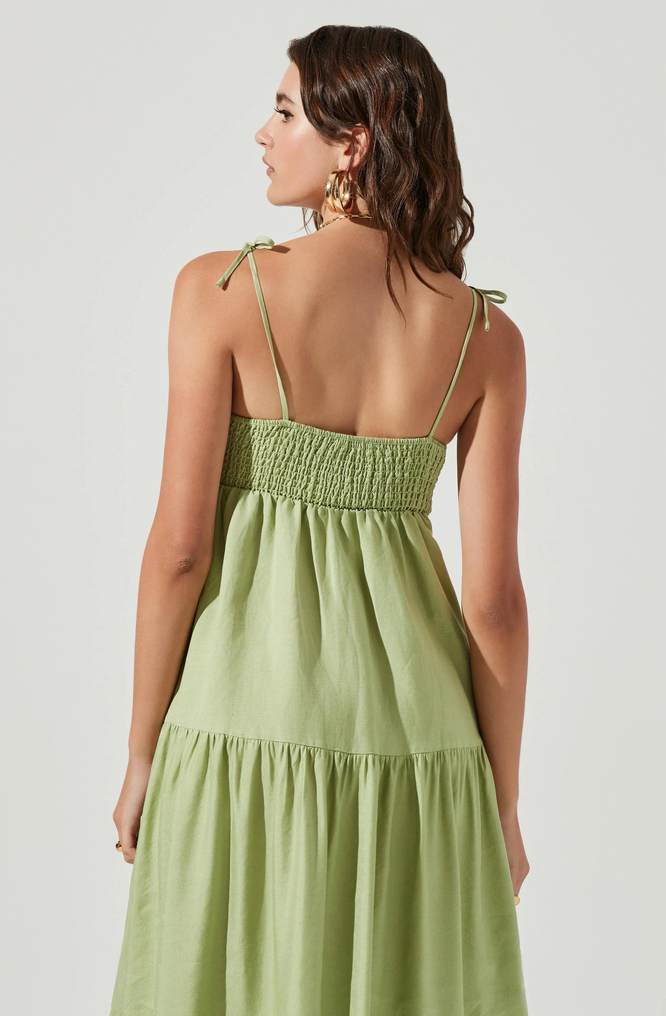 Celery Square Neck Marlene Dress