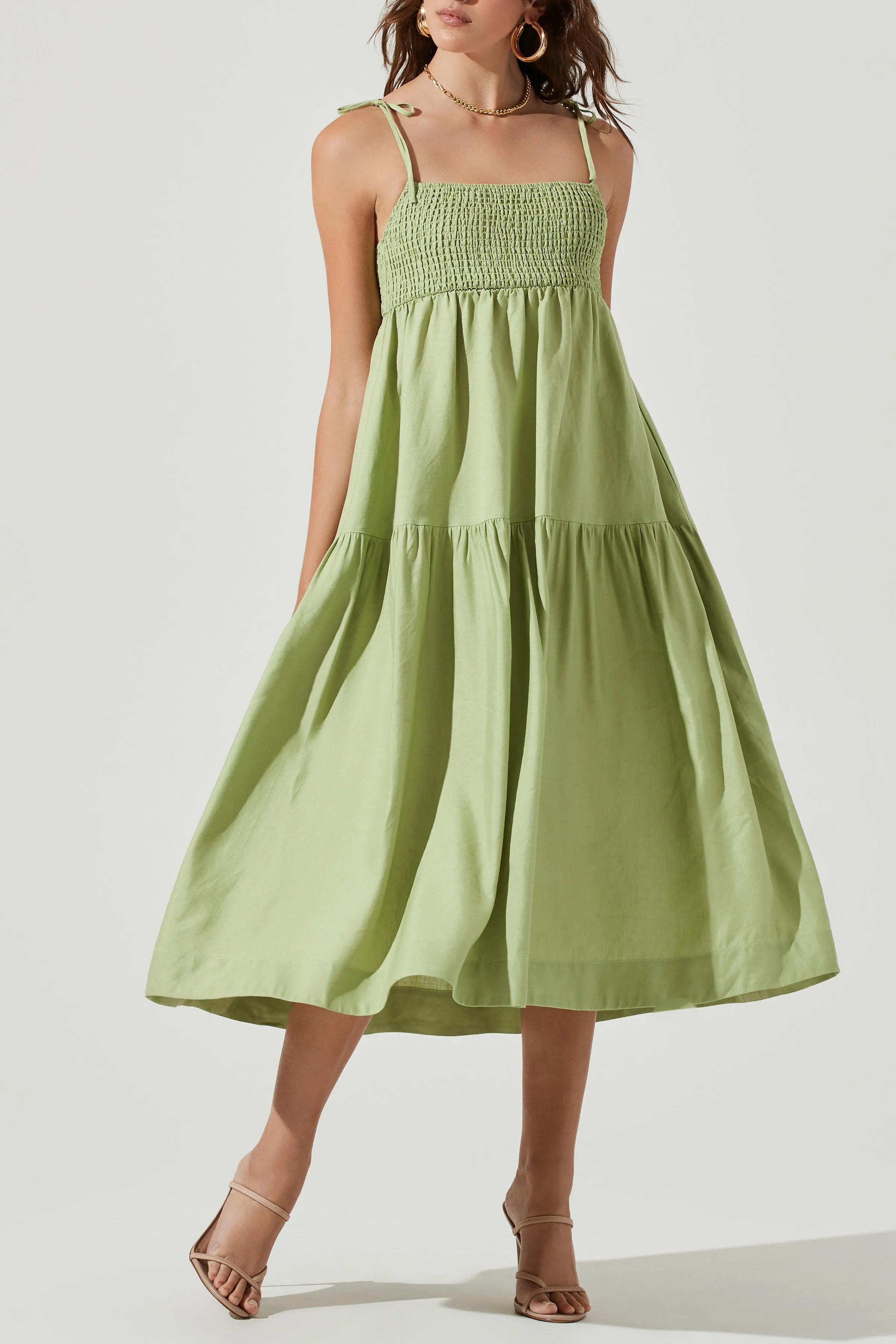 Celery Square Neck Marlene Dress