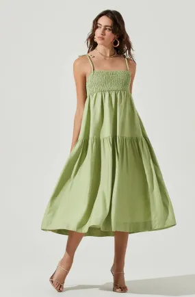 Celery Square Neck Marlene Dress