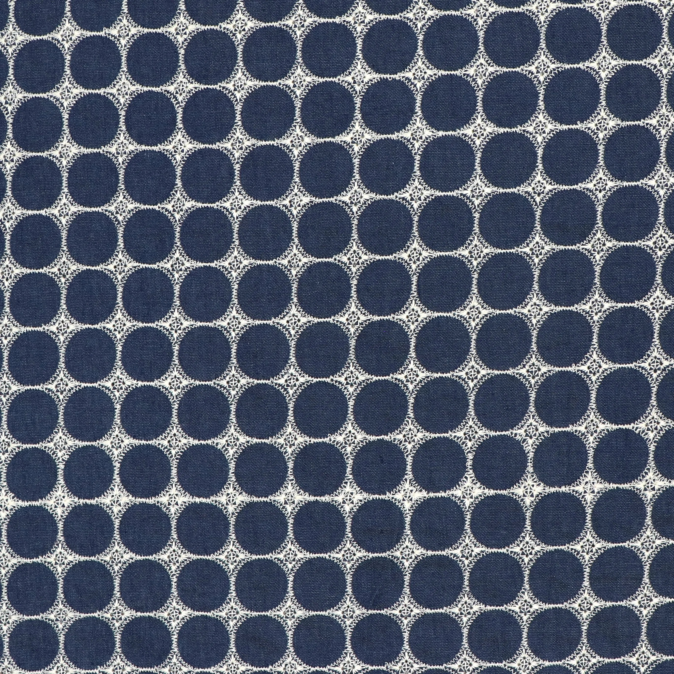 Chambray - Embroidered Circles